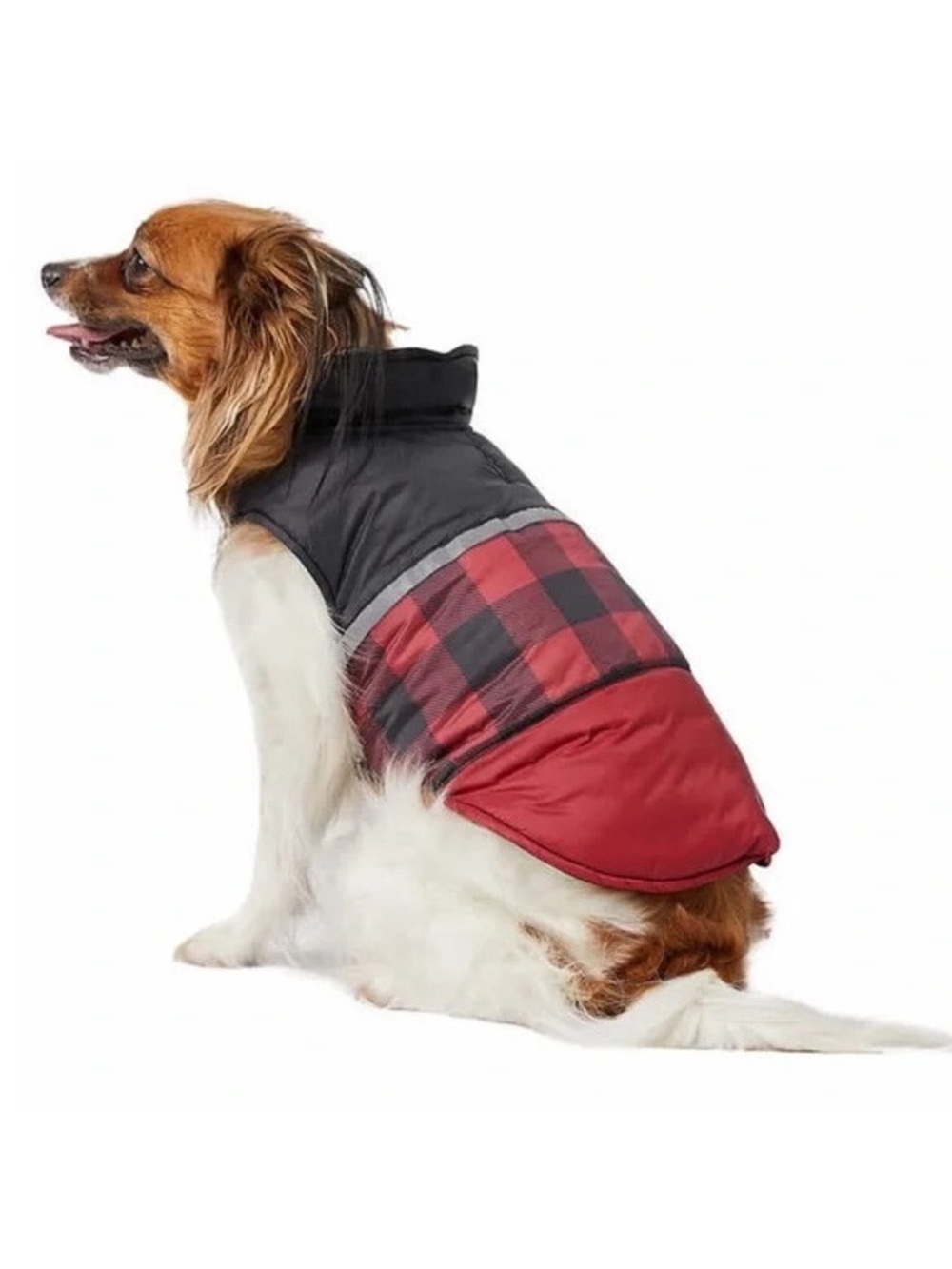 32 Degrees Heat Red & Black Plaid Dog Puffer Vest Size Medium